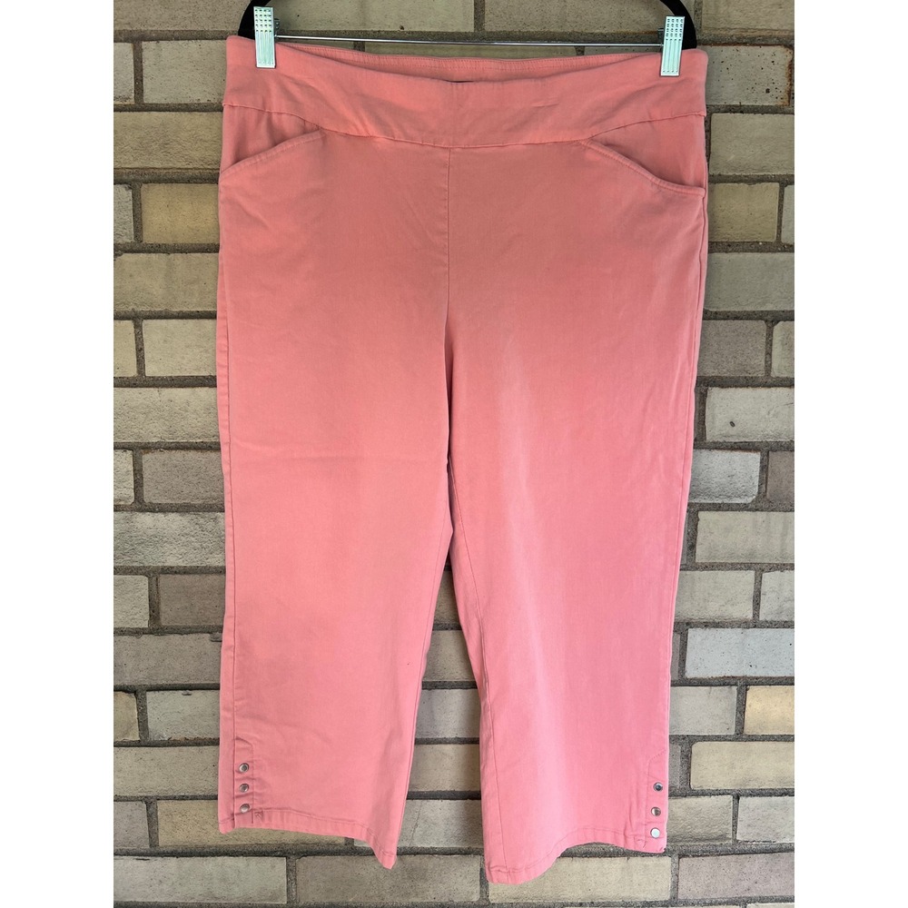Napa Valley Pink Capri Pants Pull On Cropped Stretch Size 14 Large